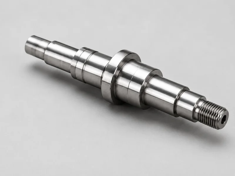 Precision turned stepped steel shaft with a threaded end